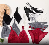 Women Self-Design Heavily Padded Lingerie Set (Pack Of 4)