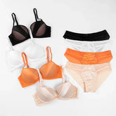 Women Self-Design Heavily Padded Lingerie Set (Pack Of 4)