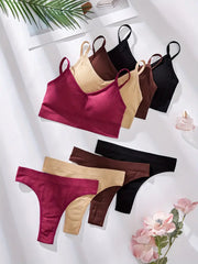 Women Self-Design Heavily Padded Lingerie Set (Pack Of 4)