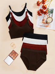 Women Self-Design Heavily Padded Lingerie Set (Pack Of 4)