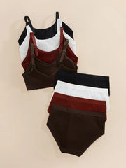 Women Self-Design Heavily Padded Lingerie Set (Pack Of 4)