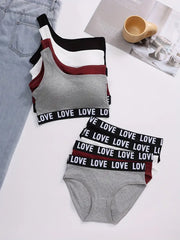 Women Self-Design Heavily Padded Lingerie Set (Pack Of 4)