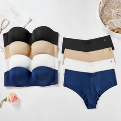 Women Self-Design Heavily Padded Lingerie Set (Pack Of 4)