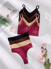 Women Self-Design Heavily Padded Lingerie Set (Pack Of 4)