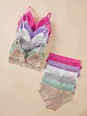 Women Self-Design Heavily Padded Lingerie Set (Pack Of 6)